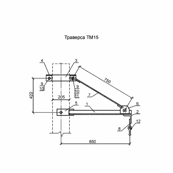 Траверса тм 77 чертеж